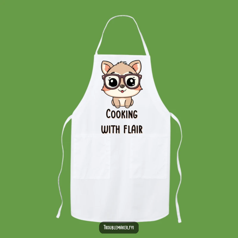 Funny Winking Glasses Apron: Cook Up Fun with This Playful Animal Chef