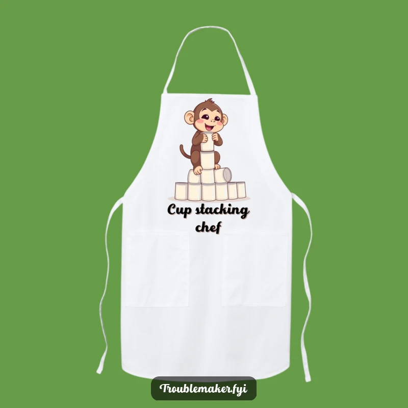 Funny Balance Monkey Apron: Cook with Precarious Flair