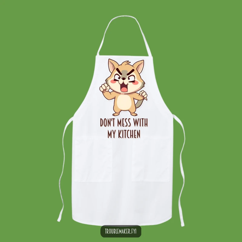 Funny Defiant Animal Apron - Exaggerated Pose Kitchenwear for Bold Cooks