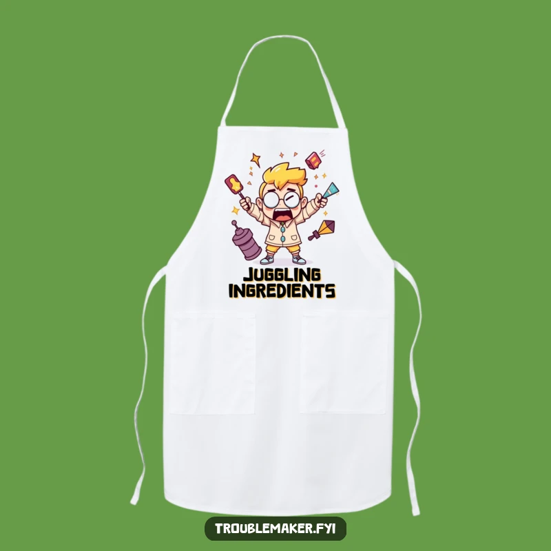 Funny Juggling Troublemaker Apron - Hilarious Kitchen Wear for Multitaskers