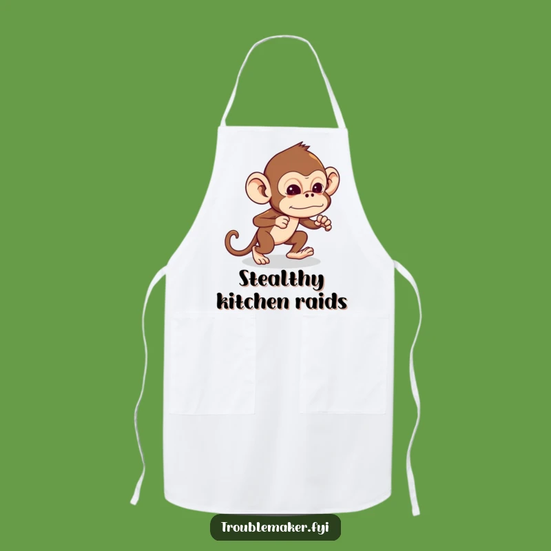 Funny Troublemaker Monkey Apron: Cook Up Mischief in Style