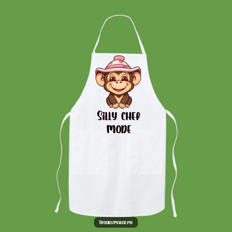 Funny Monkey Smile Apron - Whimsical Kitchen Wear for Cheerful Cooks