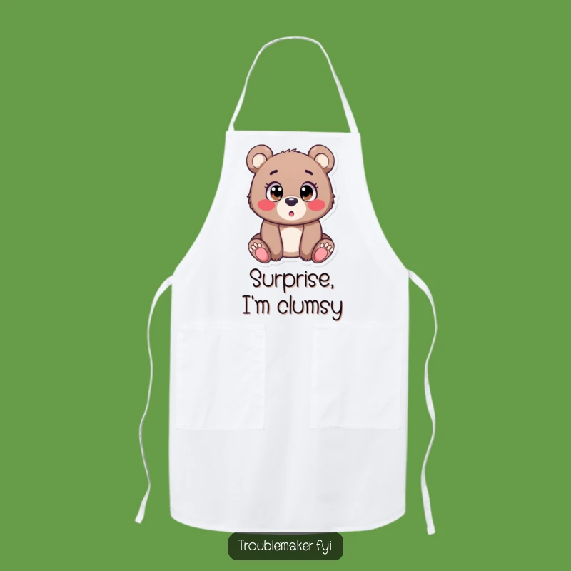 Funny Bear Cub Kitchen Surprise Apron: Hilarious Cooking Reactions
