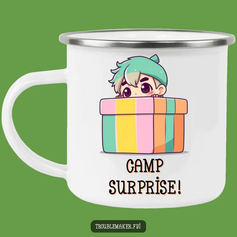 Funny Peeking Troublemaker Camping Mug: Your Hilarious Companion for Outdoor Mysteries