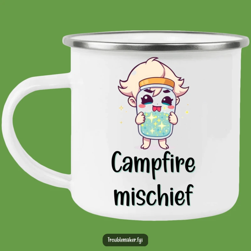 Funny Mischief Jar Camping Mug: Your Hilarious Companion for Sparkly Adventures