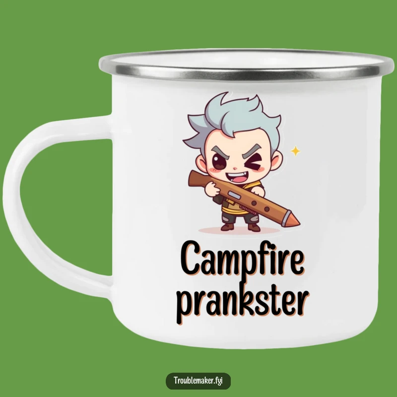 Funny Troublemaker Slingshot Camping Mug a Hilarious Outdoor Companion