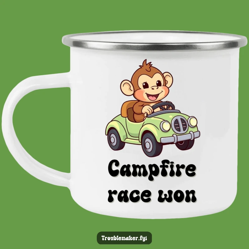 Funny Monkey Toy Car Camping Mug - Adventure with Hilarious Primate Thrills!