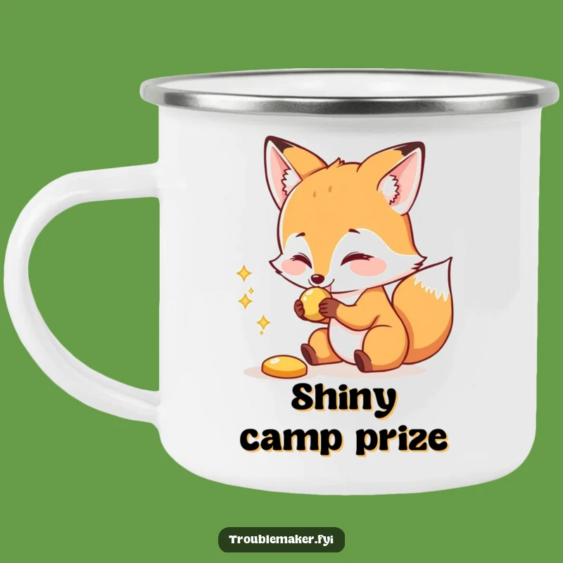 Funny Fox Camping Mug: Shiny Object Hunter, Adventure Humor
