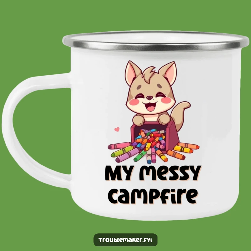Funny Messy Artist Campfire Mug: Crayon Spill Adventure, Outdoor Humor Gift