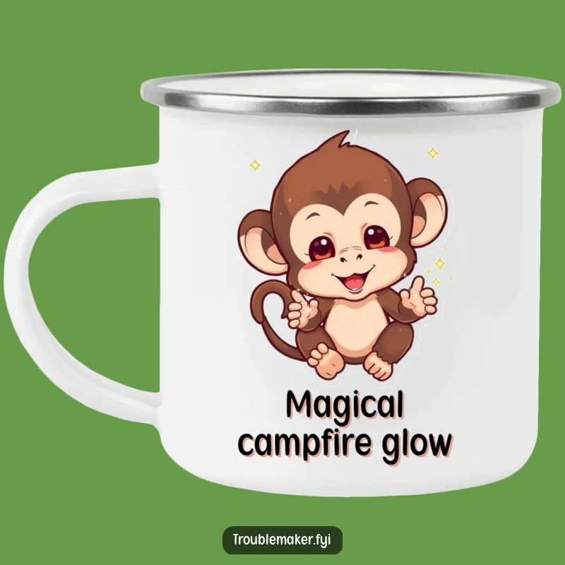 Funny Sparkle Monkey Camping Mug: Magical Brews in the Wild