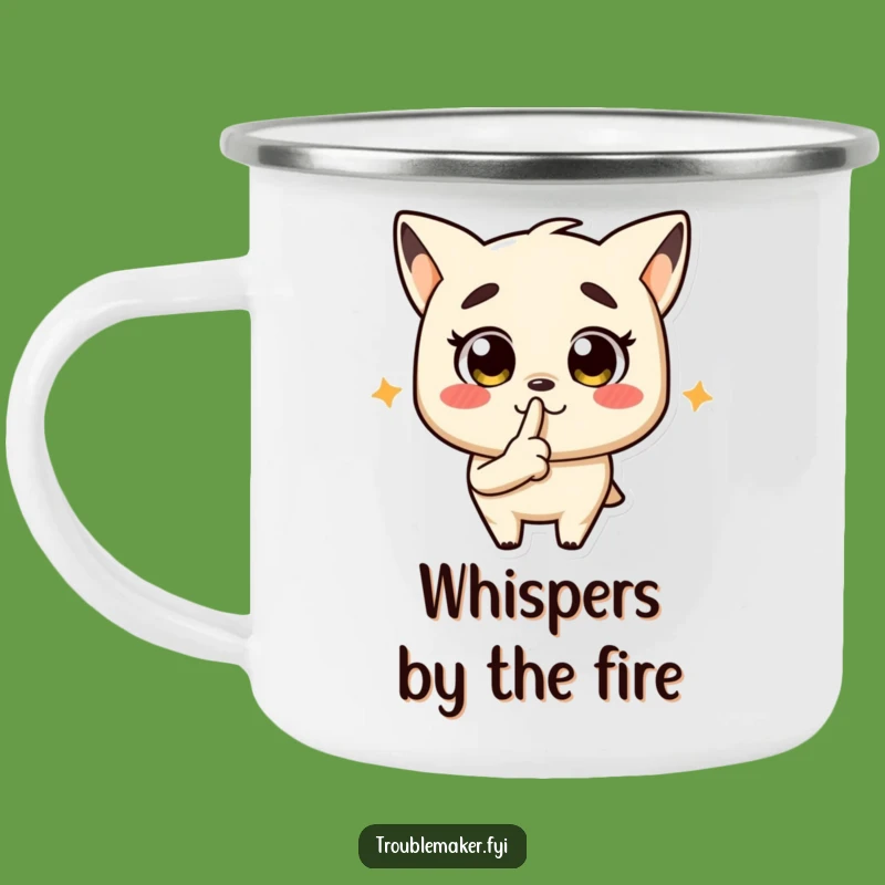 Funny Troublemaker Shush Camping Mug - Hilarious Companion for Silent Adventures