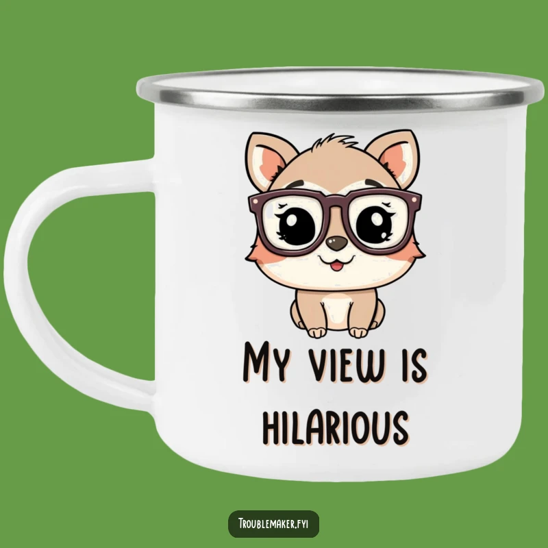 Funny Winking Glasses Camping Mug: Adventure Style with This Playful Animal