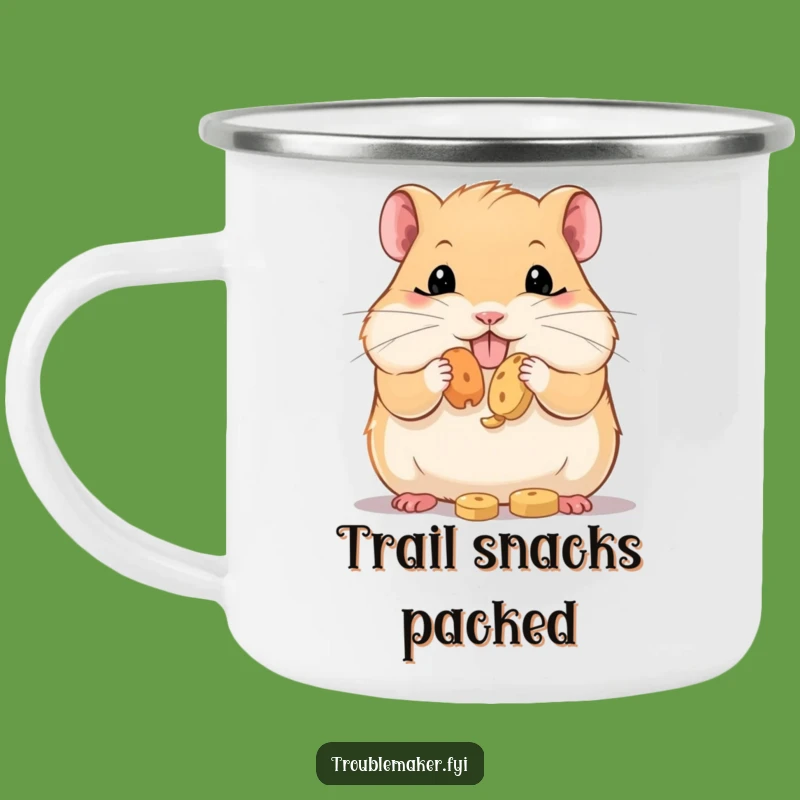 Funny Hamster Camp Snack Mug: Stashing Treats in the Great Outdoors!