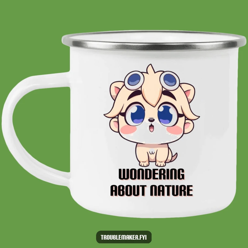 Funny Curious Troublemaker Camping Mug - Hilarious Companion for Wonder-Filled Adventures