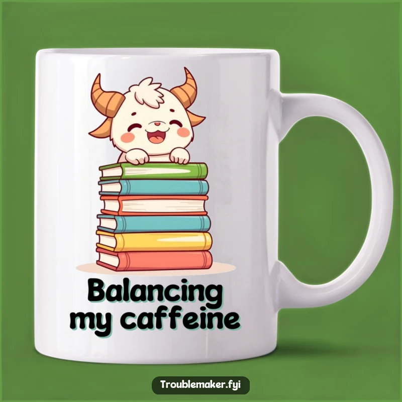 Funny Book Balance Creature Mug: A Humorous Gift for Avid Readers