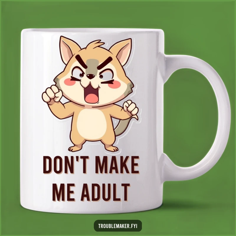 Funny Defiant Animal Mug - Exaggerated Pose Cartoon Gift for Bold Personalities