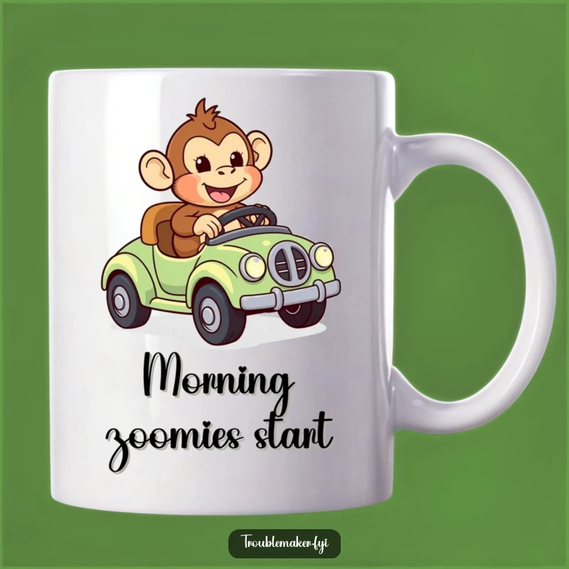 Funny Monkey Toy Car Mug - Hilarious Primate Adventure Gift!