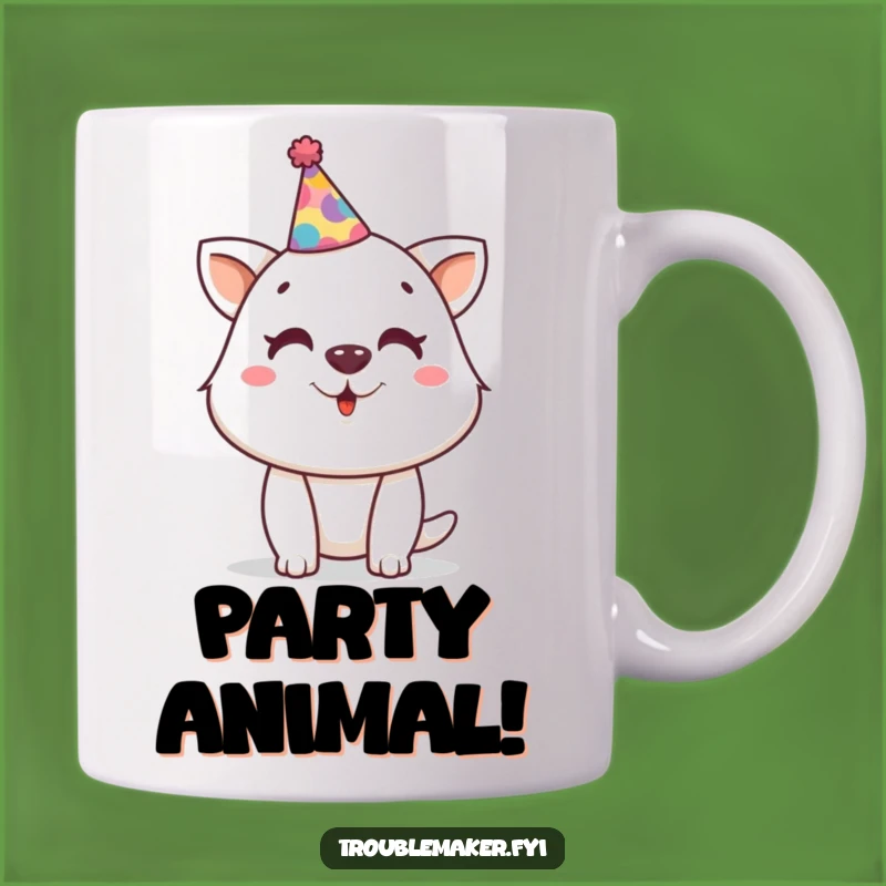 Funny Party Animal Mug - Crooked Hat Troublemaker Celebration, Perfect Funny Gift