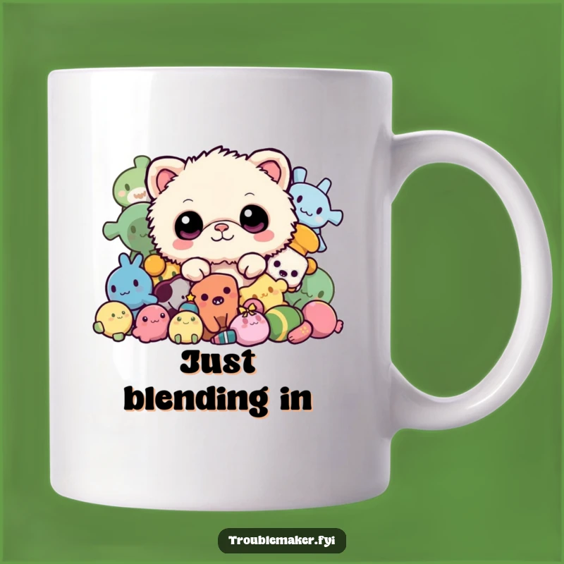 Funny Fuzzy Creature Mug - Adorable Toy Peek-a-Boo Humor Gift