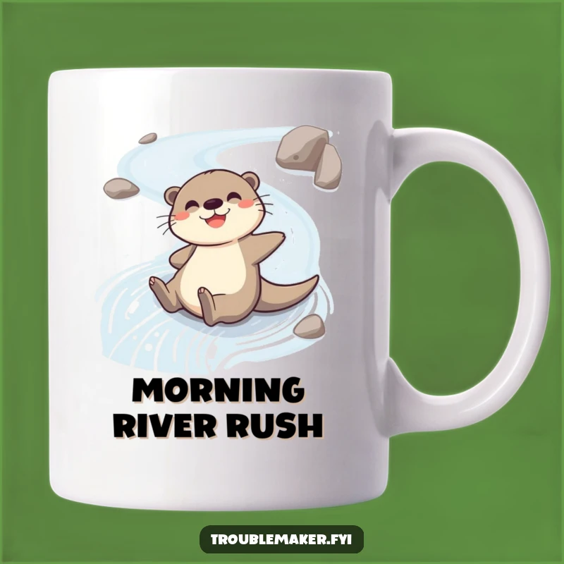 Funny Cheerful Otter Mug: Sliding River Character Gift for Water Lovers