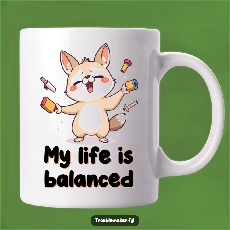 Funny Juggling Animal Mug - Hilarious Troublemaker Pet Gift for Chaos Lovers