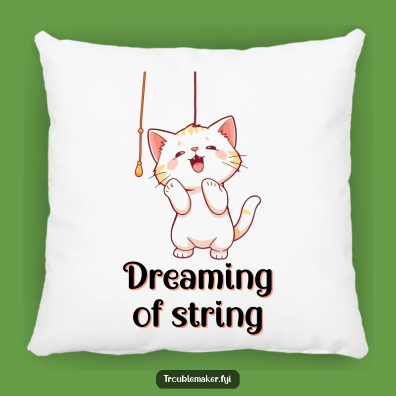 Funny Cat Batting String Pillow - Cozy Accent for Cat Naps
