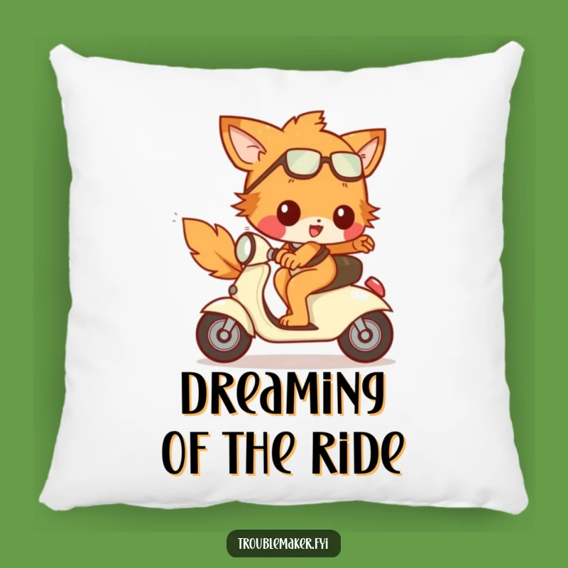 Funny Runaway Scooter Troublemaker Pillow: Snuggle Up to Adventure with this Animal Pillow Gift
