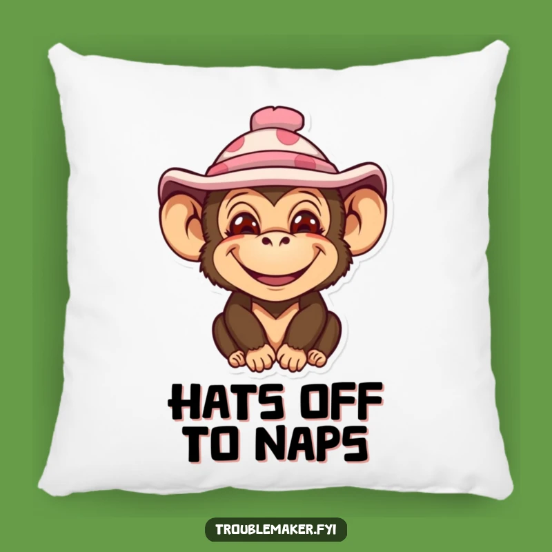 Funny Monkey Hat Pillow - Cute & Comfy Accent for Cozy Humor