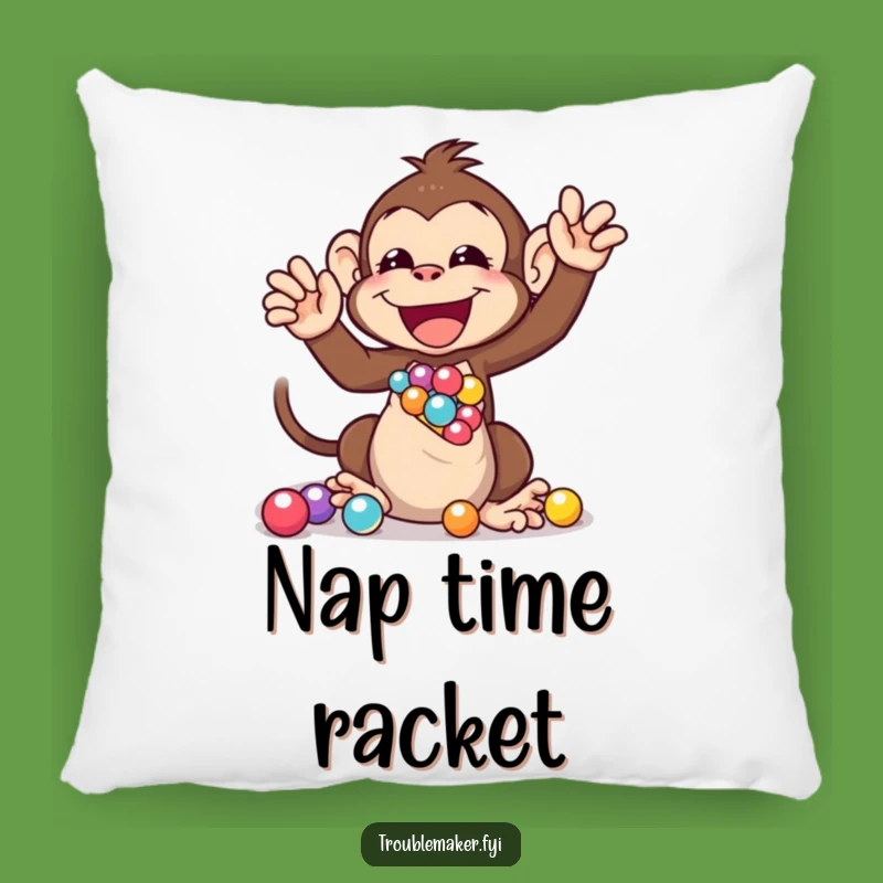 Funny Monkey Marbles Pillow - Snuggle Up with Hilarious Primate Fun!