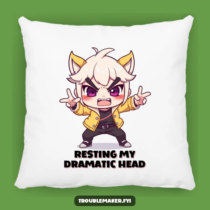 Funny Troublemaker Pillow - Cozy Dramatic Pose Cushion, Perfect Funny Accent Gift