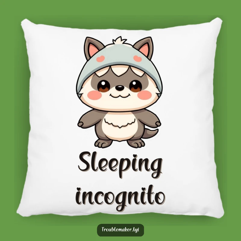 Funny Disguise Creature Pillow - Silly Expression Humor Cushion