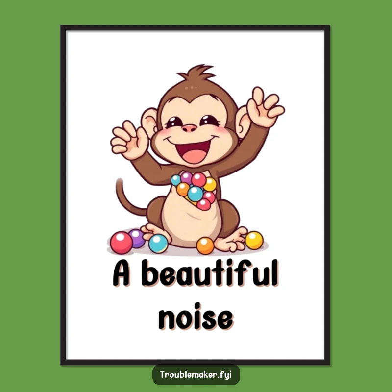 Funny Monkey Marbles Digital Print - Bring Primate Joy to Your Walls Instantly!