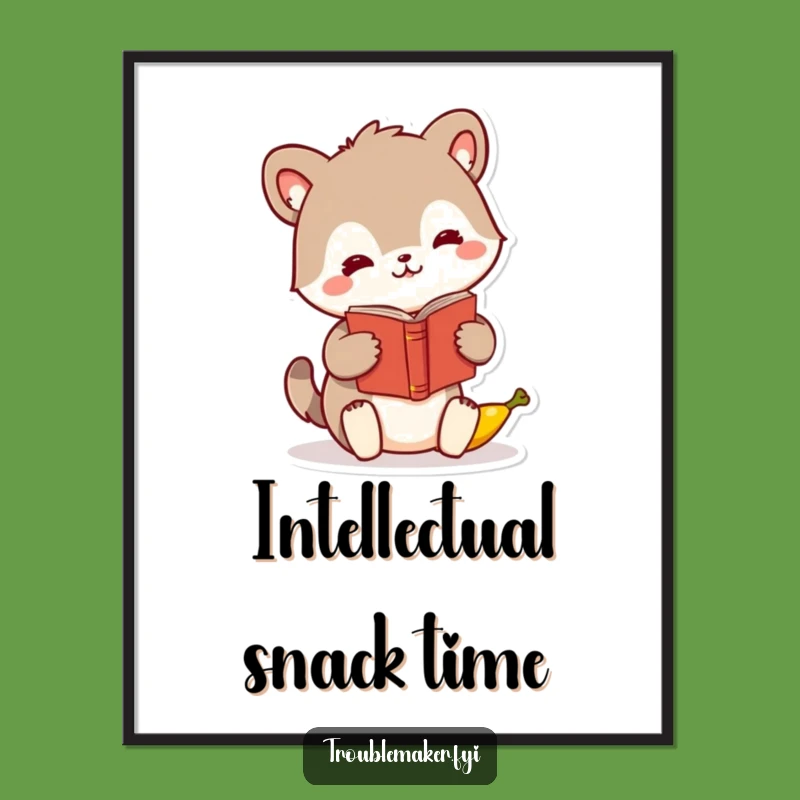 Funny Digital Art: Book Banana Swap - Instant Whimsical Wall Decor