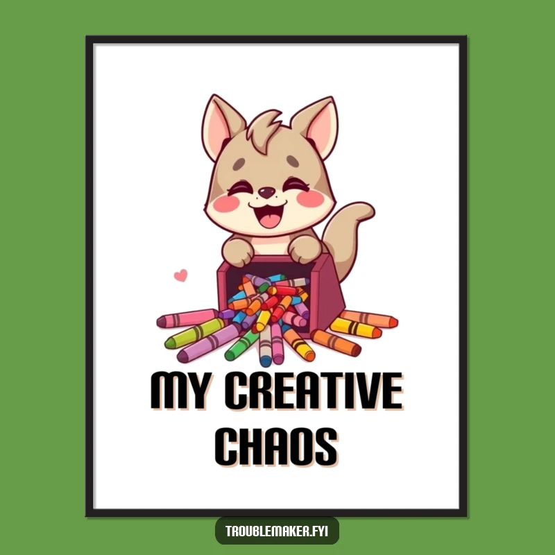 Funny Messy Art Digital Print: Crayon Spill Art, Instant Gift