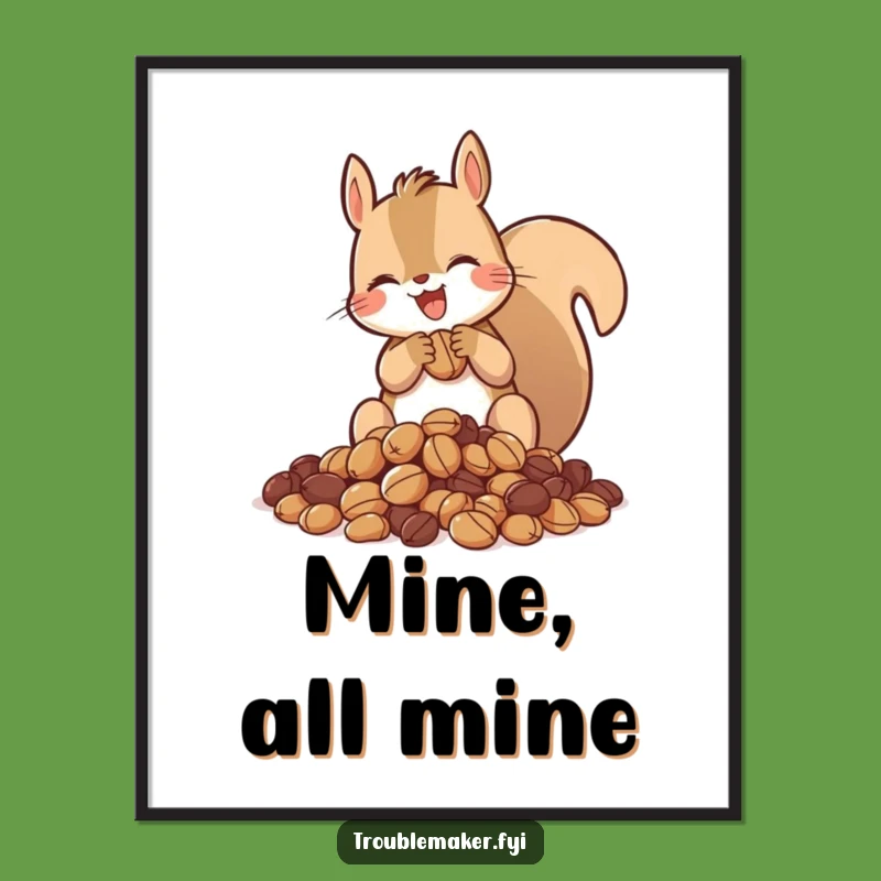 Funny Squirrel Digital Art: Instant Abundance, a Unique Funny Gift