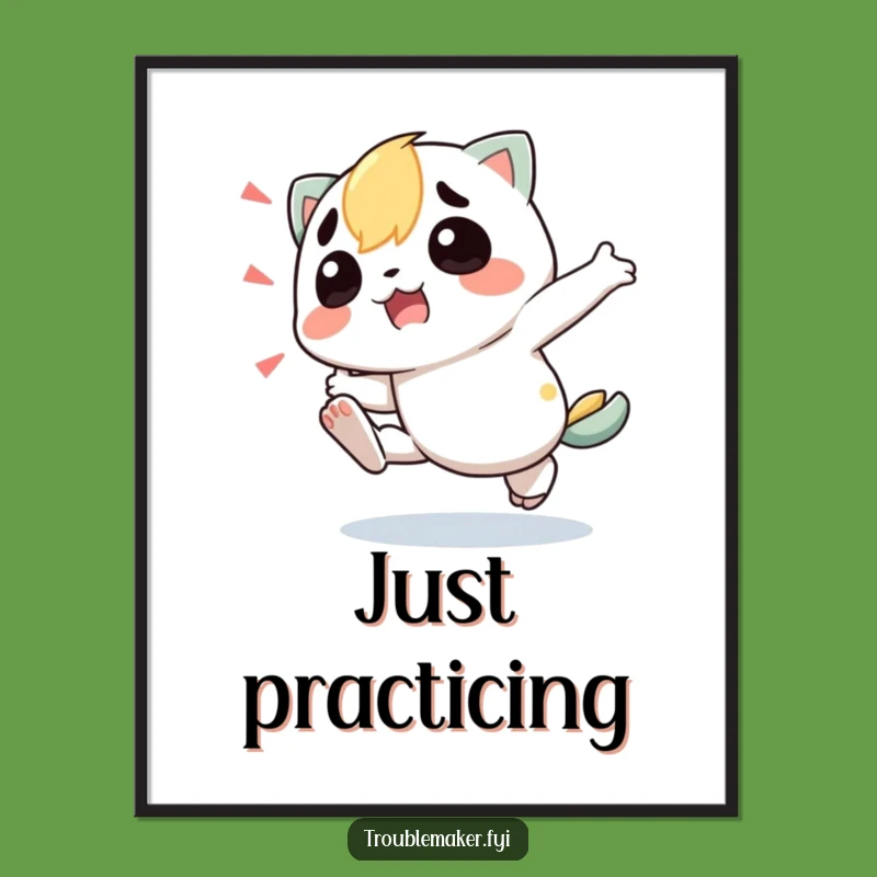 Funny Tripping Troublemaker Digital Art: Instant Hilarious Decor for Playful Spaces