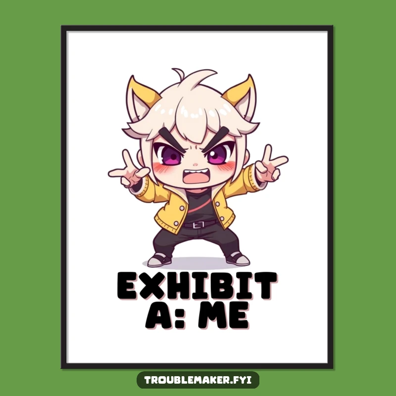 Funny Troublemaker Digital Art - Dramatic Pose Print for Instant Humorous Decor Gift