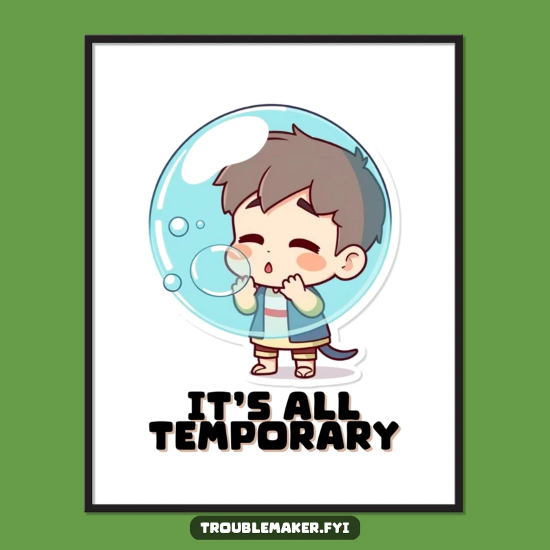 Funny Troublemaker Bubble Pop Digital Art: Instant Chaotic Decor, Perfect Funny Gift Download