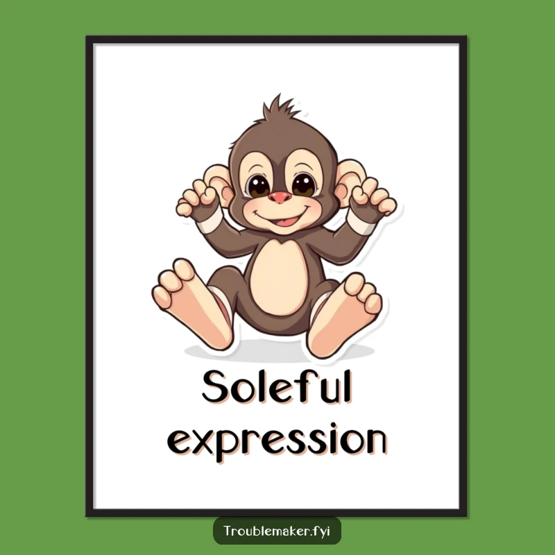 Funny Monkey Mismatched Socks Digital Print - Bring Primate Quirks to Your Walls Instantly!