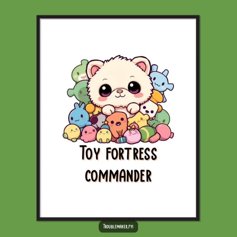 Funny Fuzzy Creature Digital Art - Peek-a-Boo Toy Humor Print
