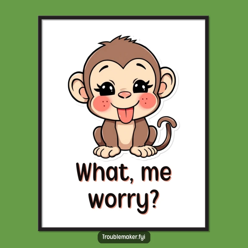 Funny Monkey Tongue Wink Digital Art: Instant Humor for Your Walls!