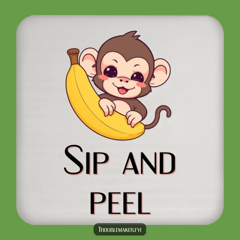 Funny Coaster Set: Monkey Peek - Protect Surfaces Funny Gift!