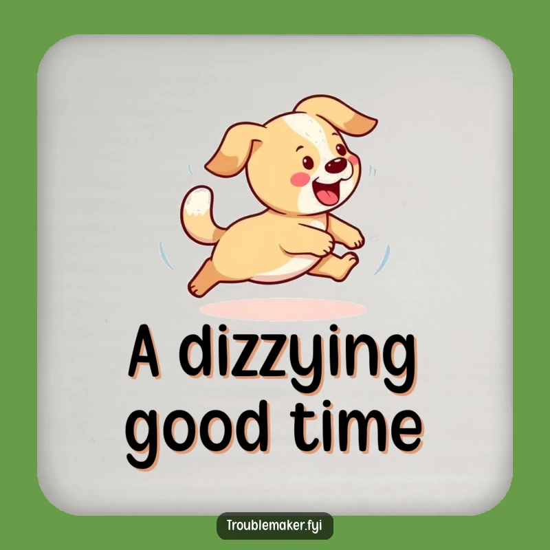 Funny Dog Coasters - Playful Tail Chase Set, Hilarious Decor for Dog Lover Homes