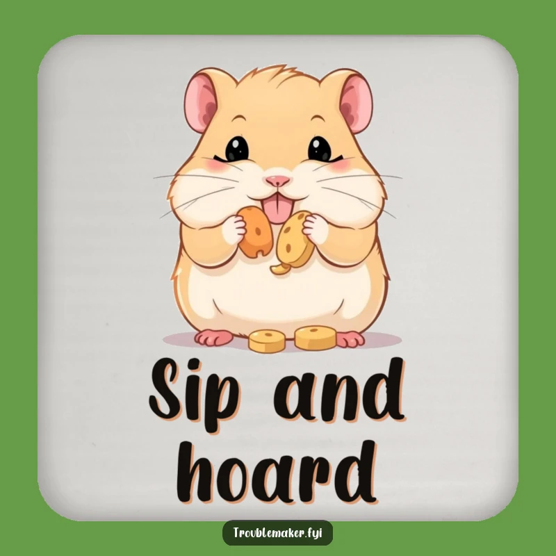 Funny Hamster Treat Holder Coaster: Protect Surfaces with Snack Humor