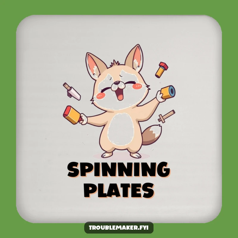 Funny Juggling Animal Coaster - Protect Surfaces with Hilarious Troublemaker Art, Funny Gift