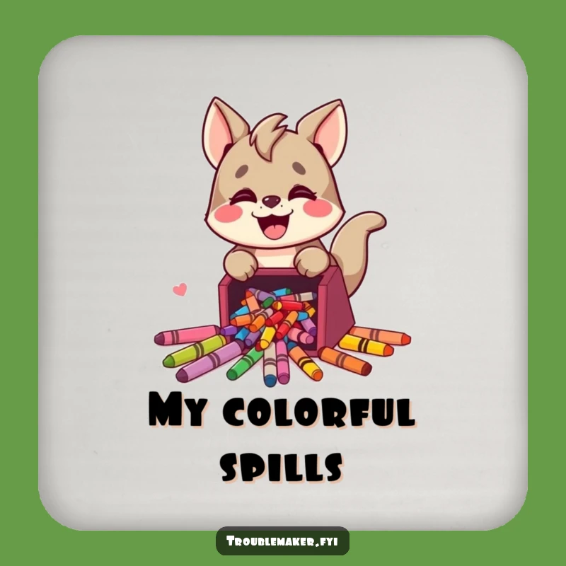 Funny Messy Artist Coaster: Crayon Spill Protection, Unique Gift