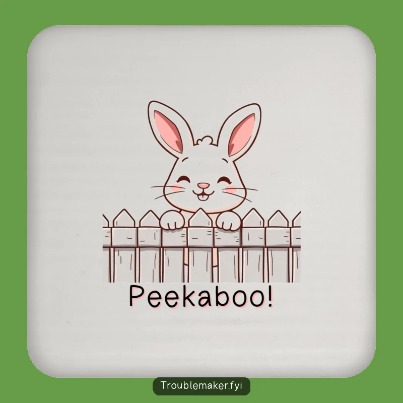 Funny Rabbit Coaster: Cheeky Grin Protects Surfaces with Humor