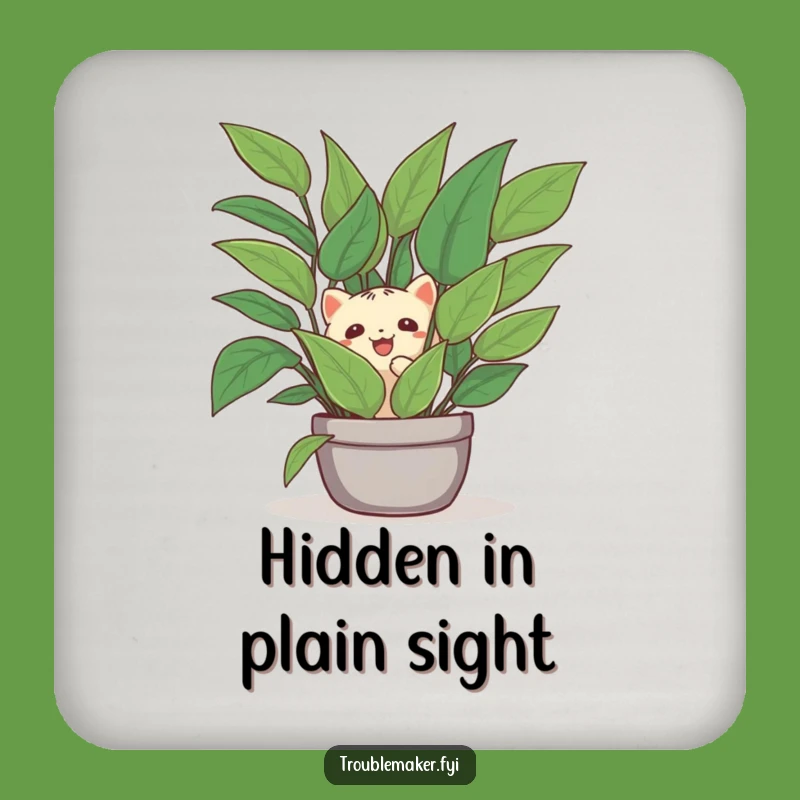 Funny Creature Plant Privacy Coaster - Hilarious Drink Protection for Tranquil Homes