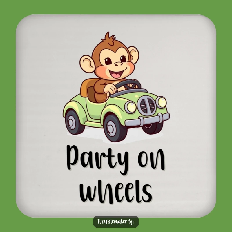 Funny Monkey Toy Car Coaster - Protect Surfaces with Hilarious Primate Speed!