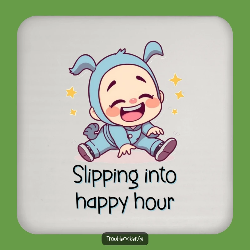 Funny Troublemaker Tripping Coaster: Protect Surfaces with Silly Style, Perfect Gift